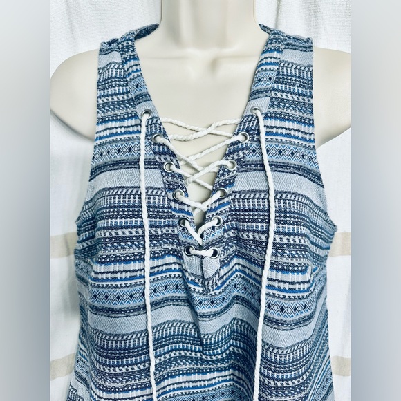 Jack by BB Dakota New Women Sleeveless V Neck with Laces Pull Over Mini Dress Sm - Picture 2 of 6